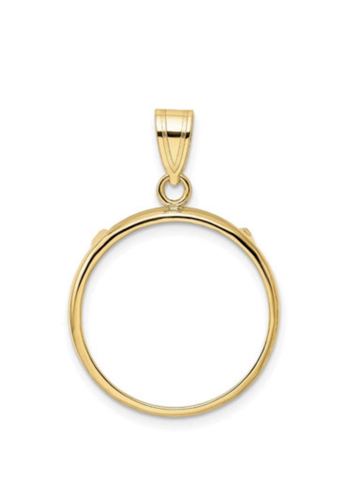 Canada 1/4 oz Maple Leaf Prong Set PlainCoin Bezel in 14k Gold