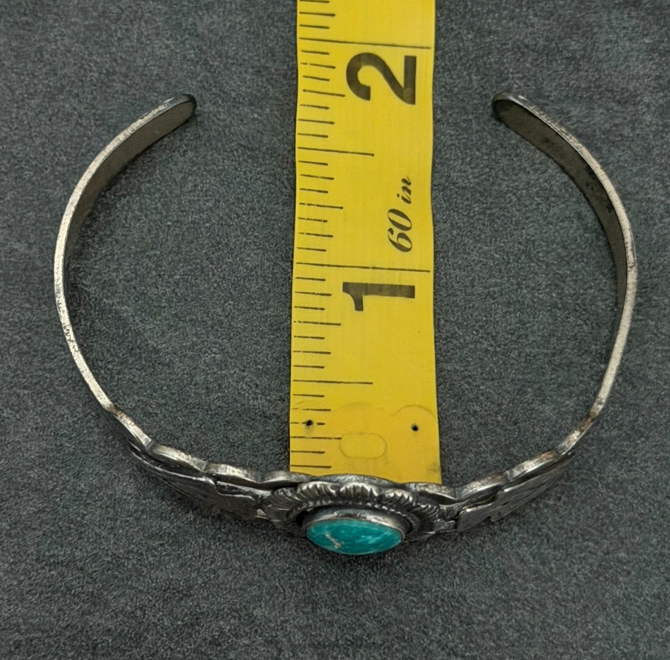Vintage FRED HARVEY era Navajo ARROW HEAD Turquoise Sterling Bracelet 6.75in
