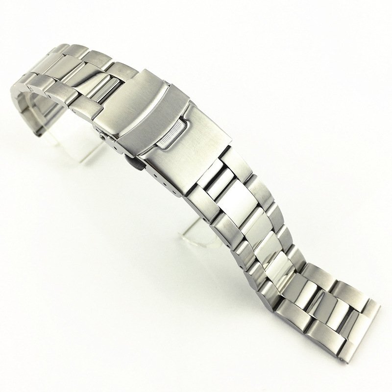18-28mm Brushed Middle Polished Stainless Steel Watch Band Strap Metal Bracelet
