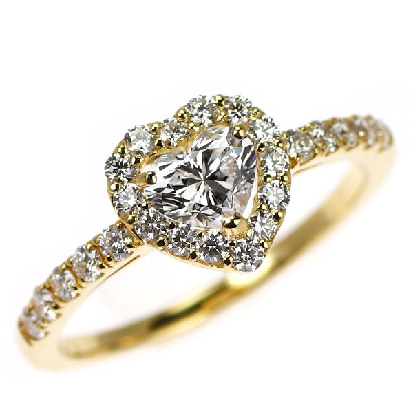 Brand New K18YG Finest Heart Shape Diamond Ring 0.51ct D IF EX/EX D0.43ct [ESCOR