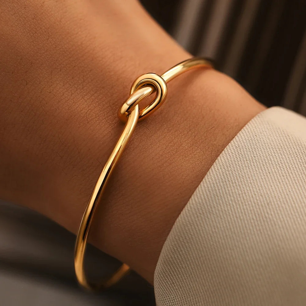 Stainless Steel Bracelets Vintage Men’s Fashion Woven Twist Texture Bangles for
