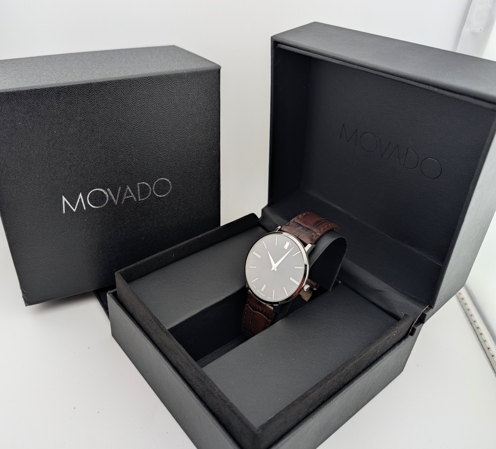 Movado Men’s Ultra-Slim Modern 47 Stainless Steel W/Blk Dial #65.1.14.1395