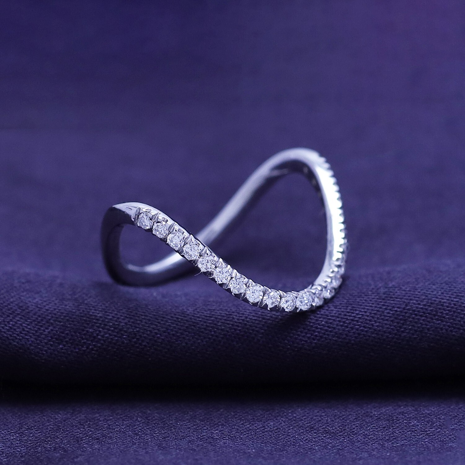 0.27 Ct Diamond V Shape Engagment Ring in 10k Solid White Gold Lab Grown