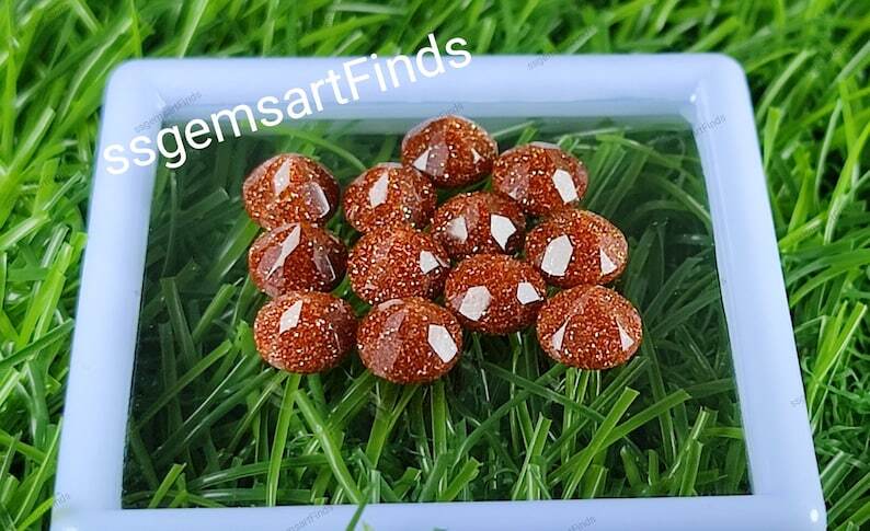 Gold Sandstone Round Shape Loose Gemstone Jewelry Making Gift