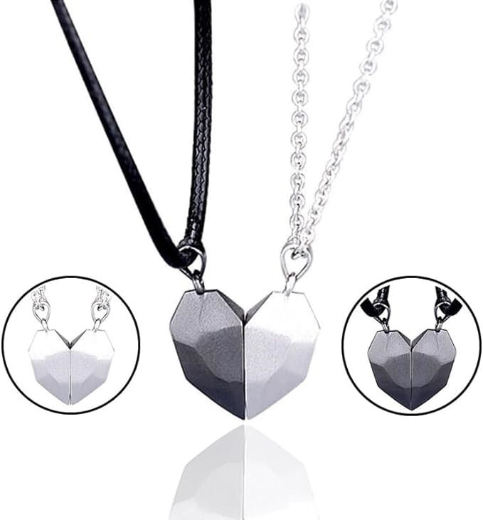 Heart Magnet Necklace Set for Couples – Ideal Gift for Boyfriend, Girlfriend, Sp
