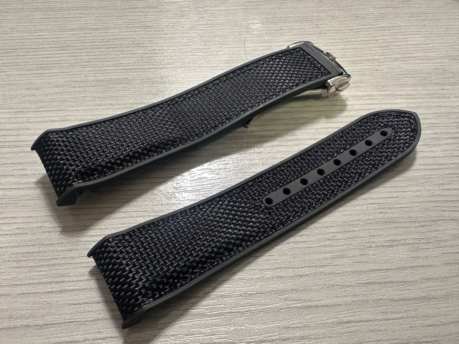 Replacement For Seamaster professional planet ocean Strap Black nylon rubber 20m