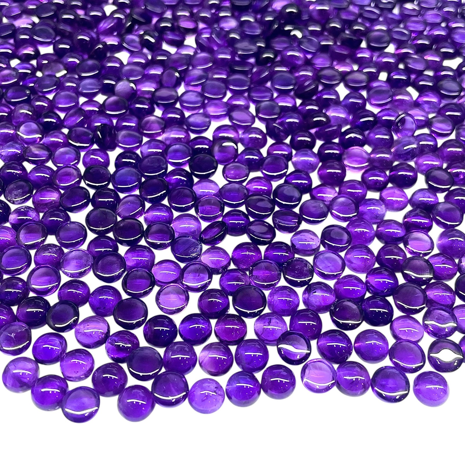 80 Pcs Natural Amethyst 7mm Round Cabochon Rich Purple Loose Gemstones Lot