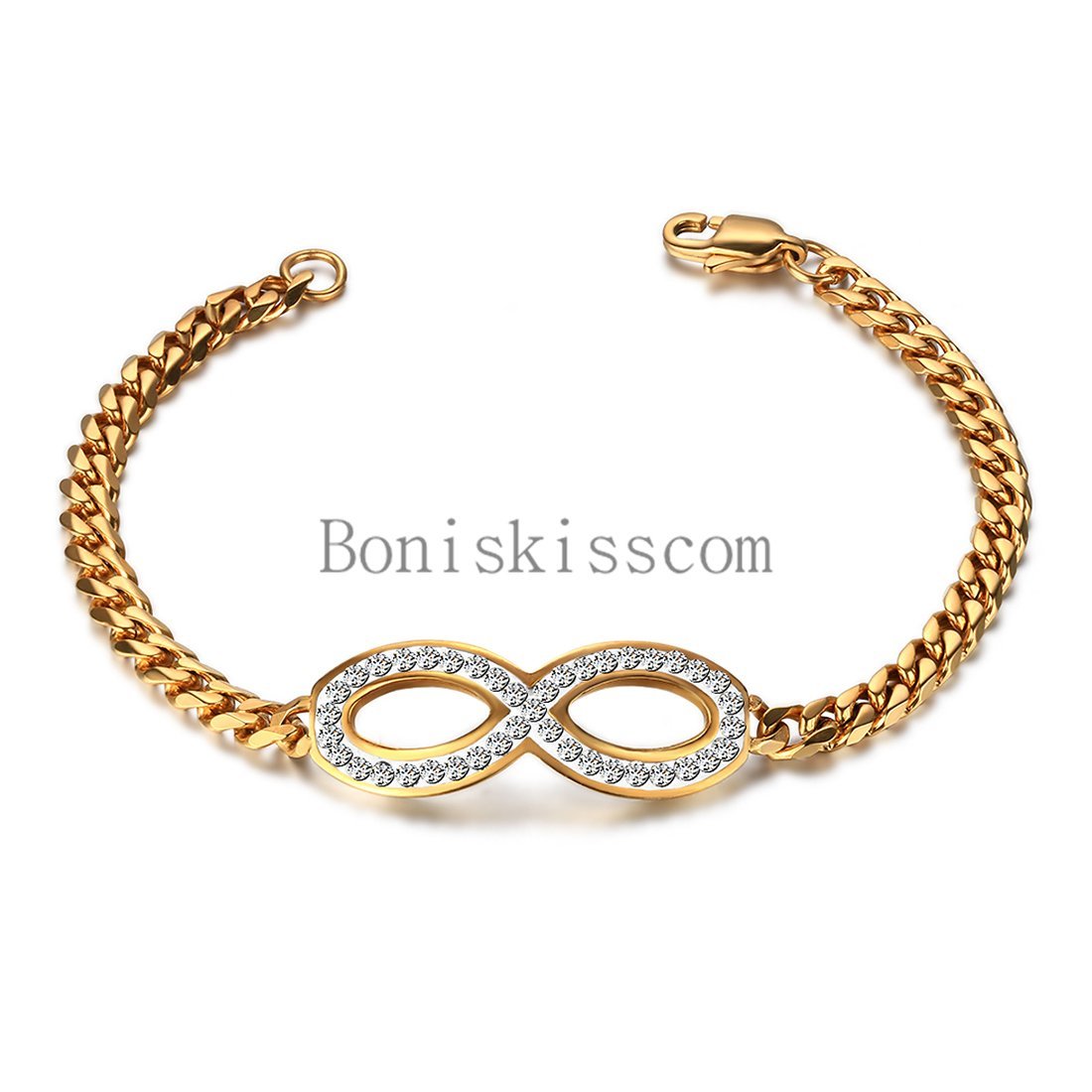 Infinity Symbol Charm Braided Chain Stainless Steel Bangle Bracelet Women’s Gift