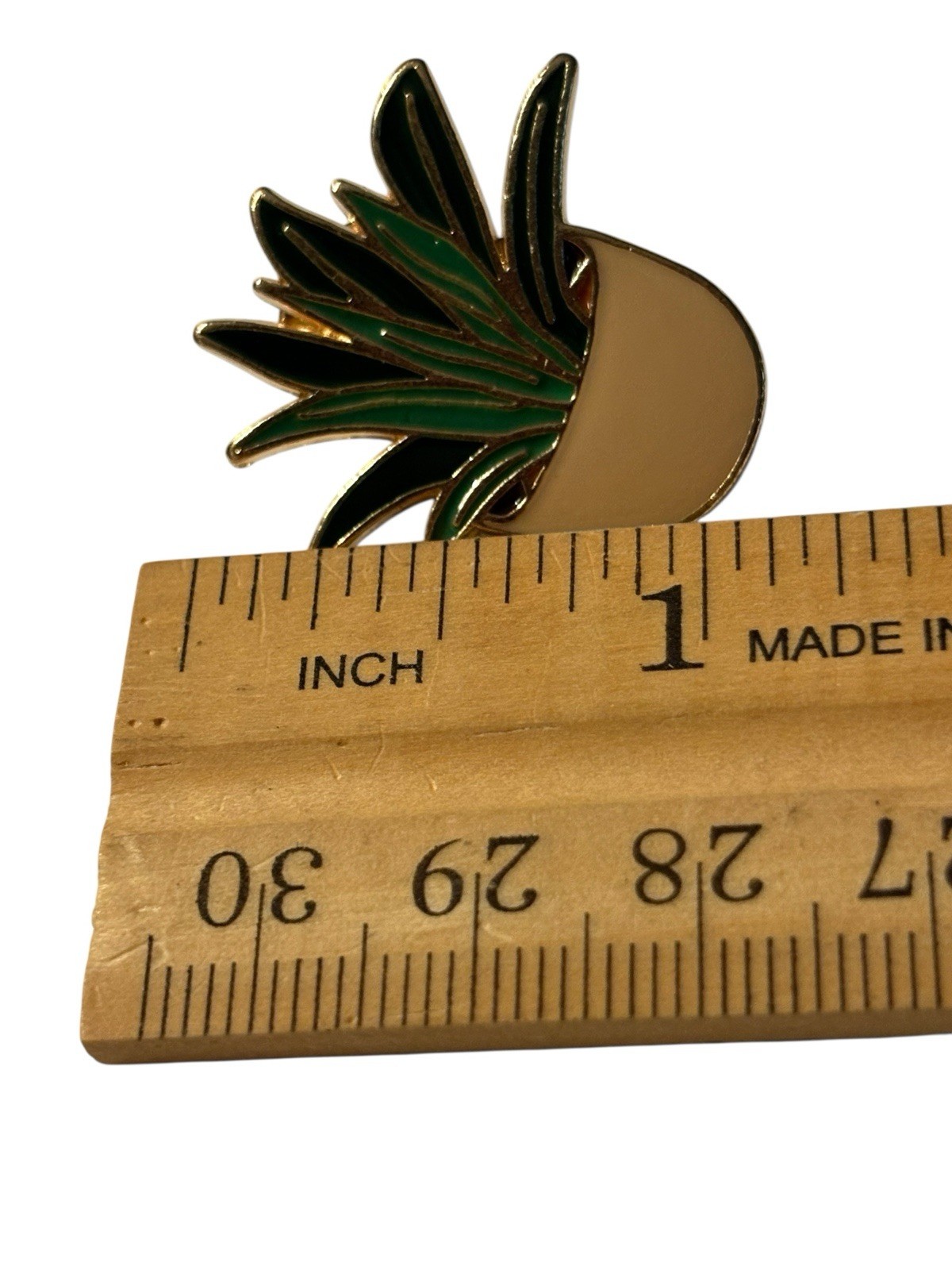 Aloe Plant Pin Pinback Brooch Gardening Nature 1” in Pot Gold Tone Horticultural