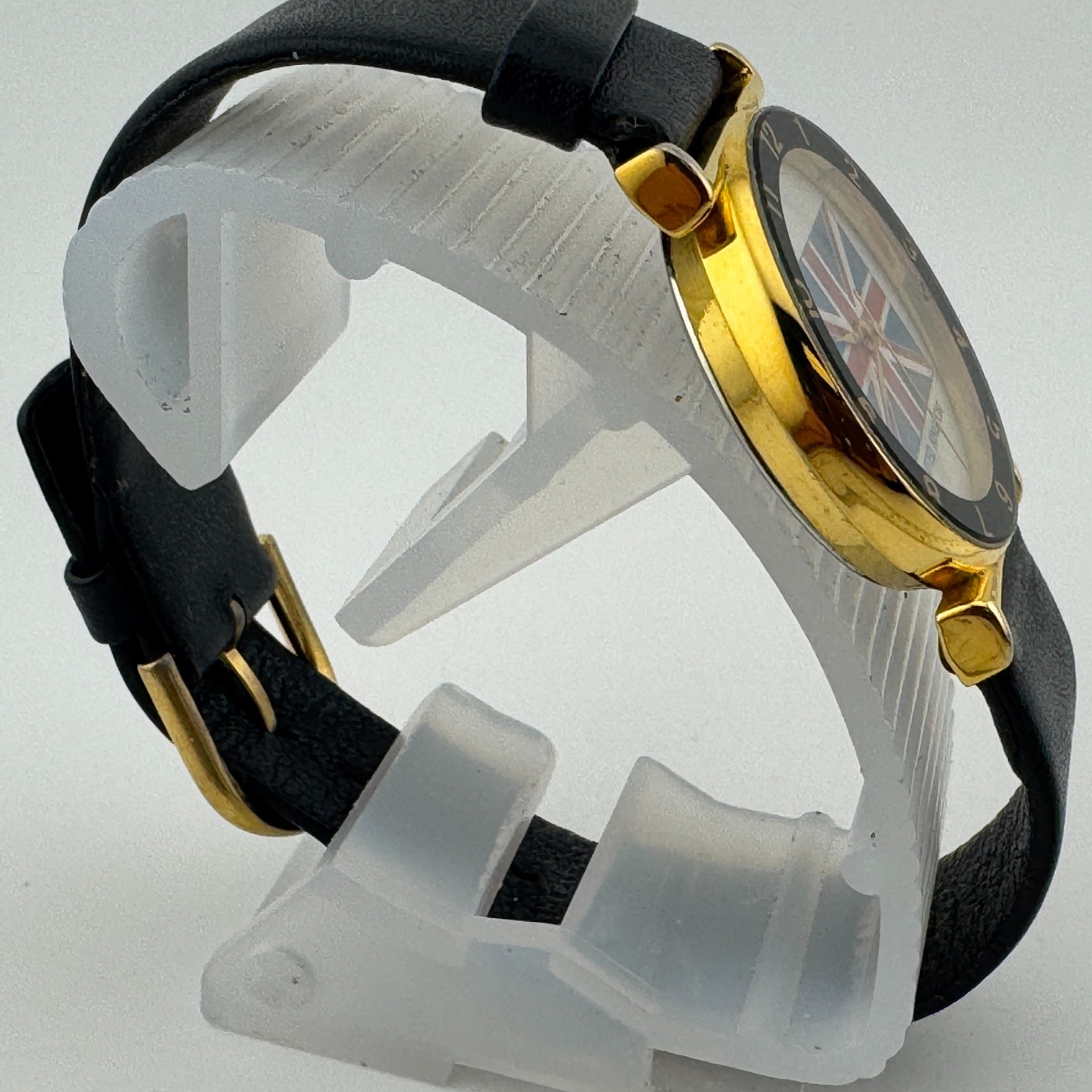 Vintage CGS United Kingdom Quartz Watch Unisex Gold Leather Analog New Battery