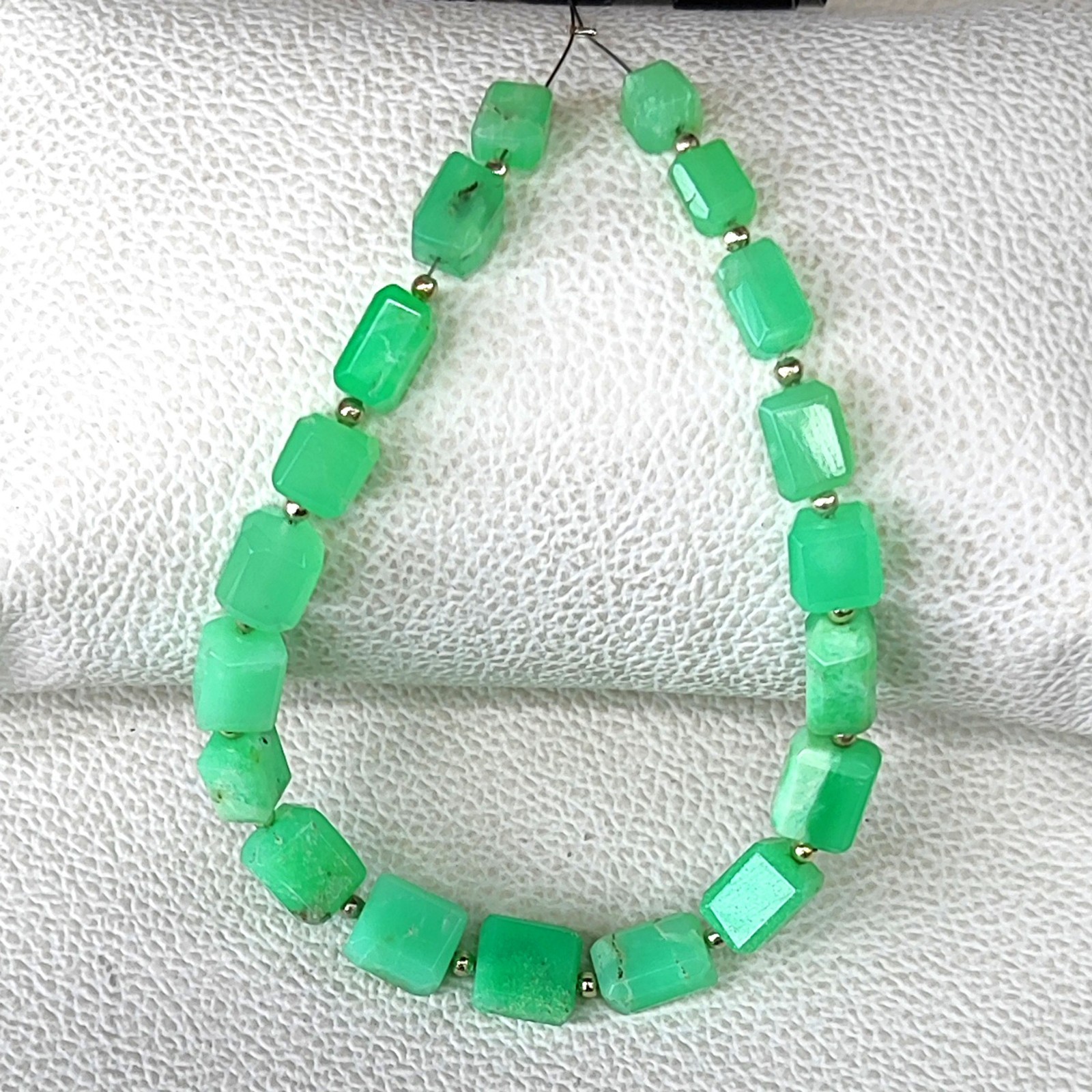 Natural Australia Chrysoprase Gemstone Beads 7-9mm Faceted Nuggets 8.5″ Strand