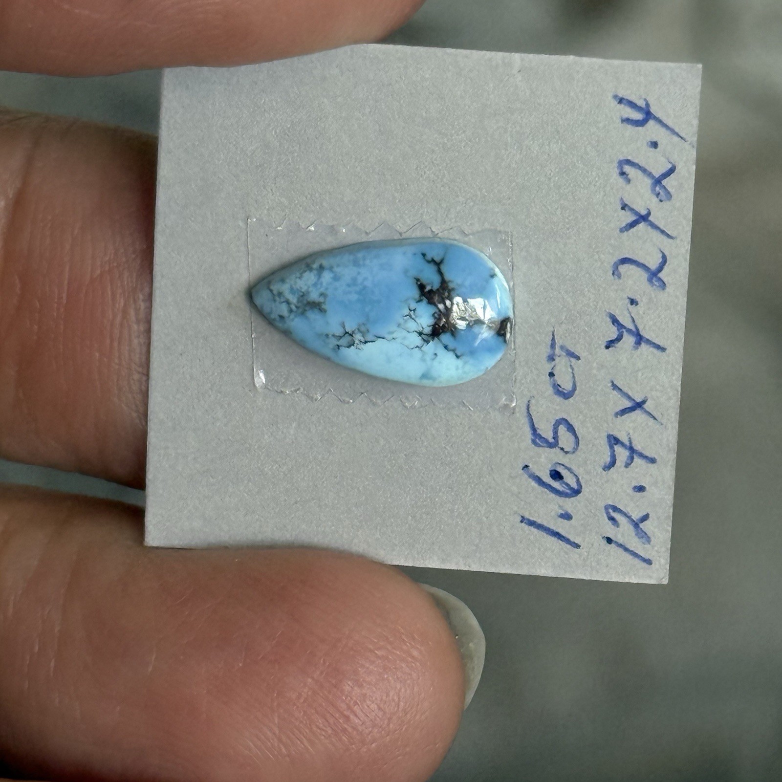 1.65ct 12.7×7.2×2.4mm Beautiful Golden Hill Lavender Turquoise Ring Cabochon Gem