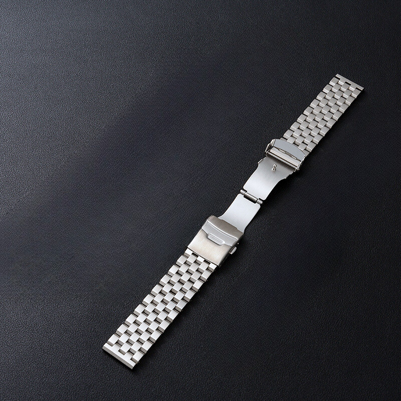 5 Beads Solid Stainless Steel Watch Band Deployment Clasp Bracelet 18 20 22 24mm