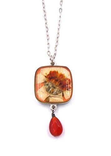“Zinnia” Floral Pendant Necklace by Shari Dixon N8157