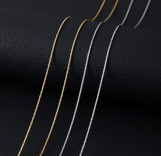0.8/1/1.3mm Man Woman Silver Gold Stainless Steel Fancy Chains Necklaces