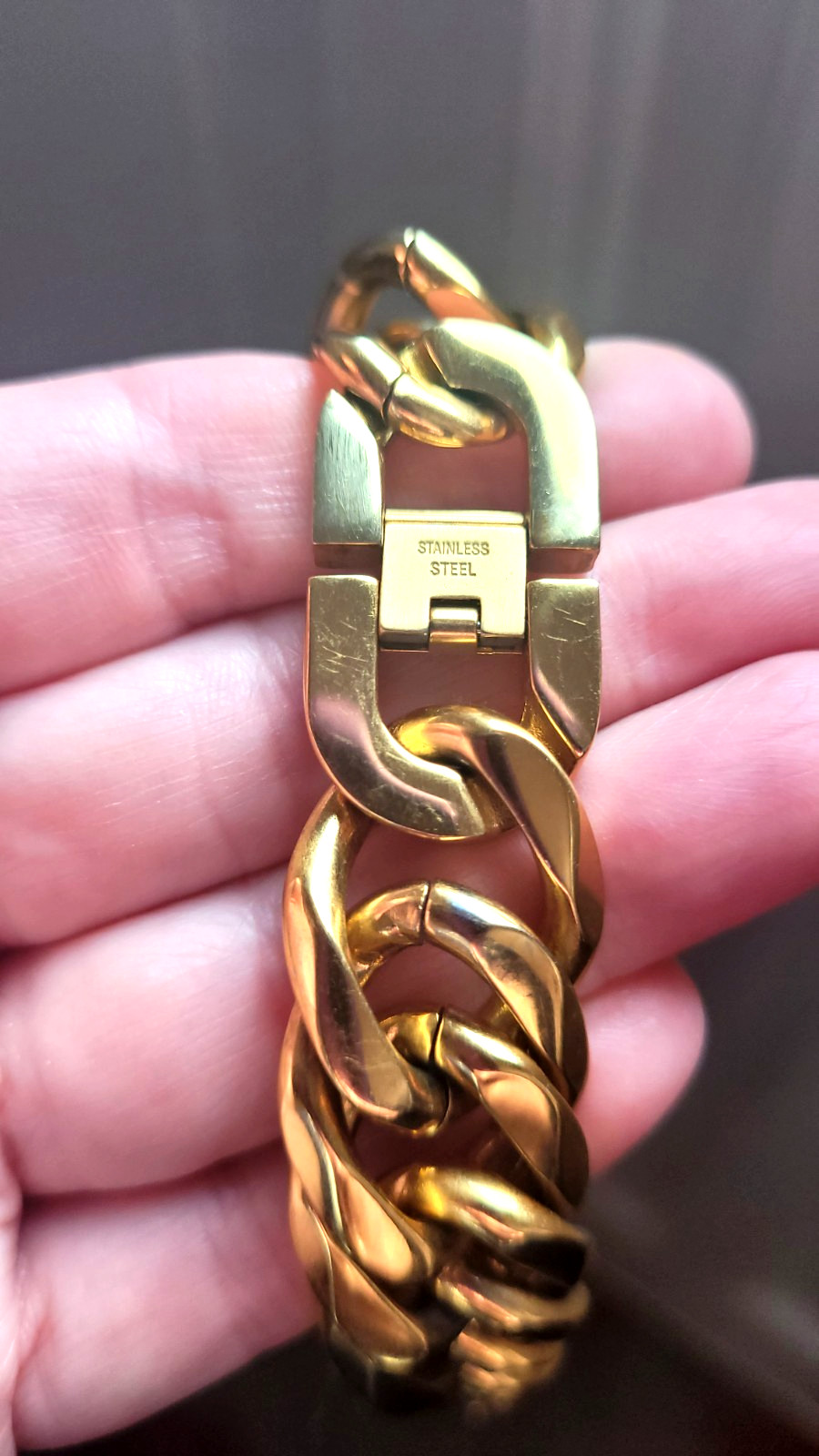 24K 30″ 20mm Cuban Chain Heavy Weight Steel 400 Grams Yellow Gold Thick Plate