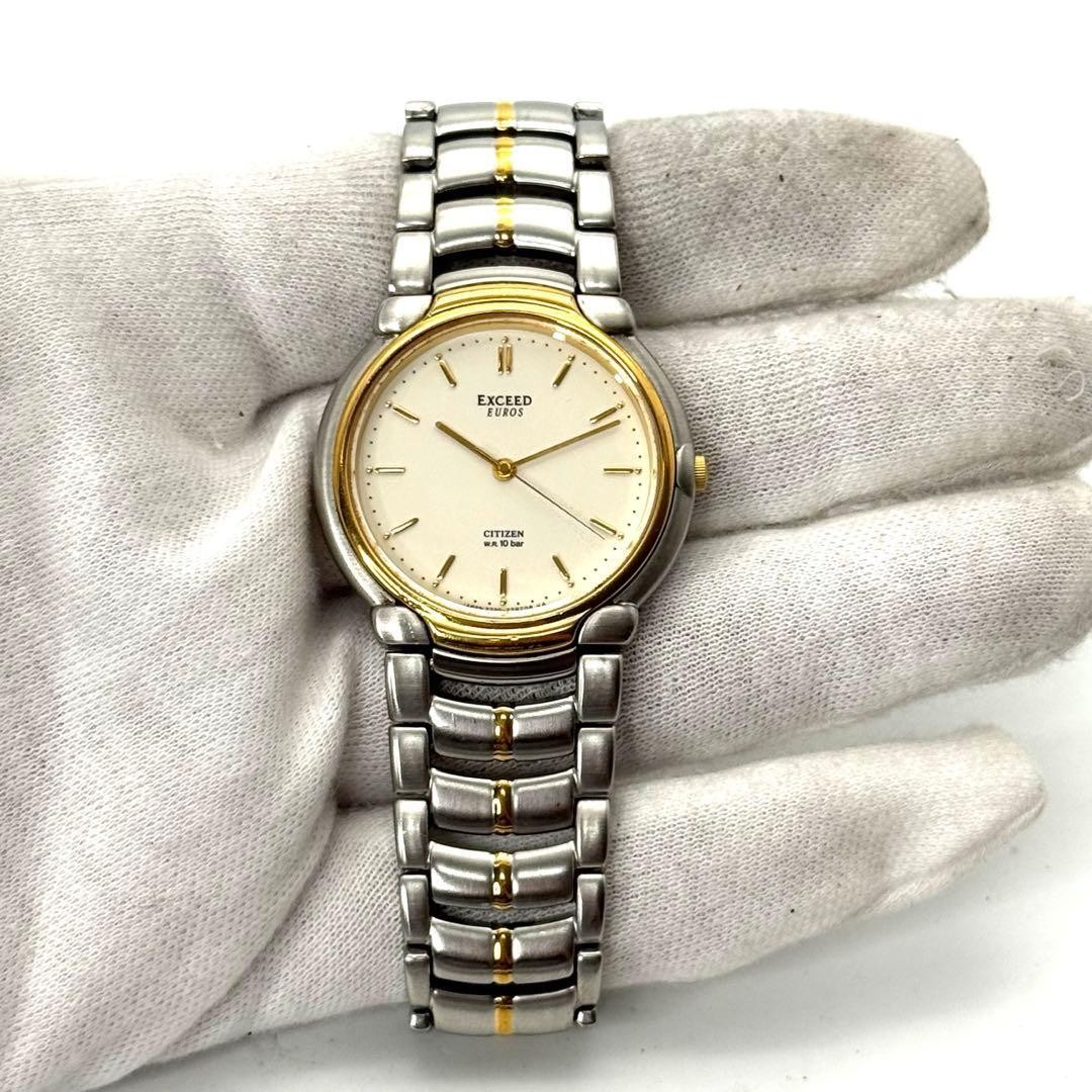item working item CITIZEN Exceed quartz new battery men’s wristwatch