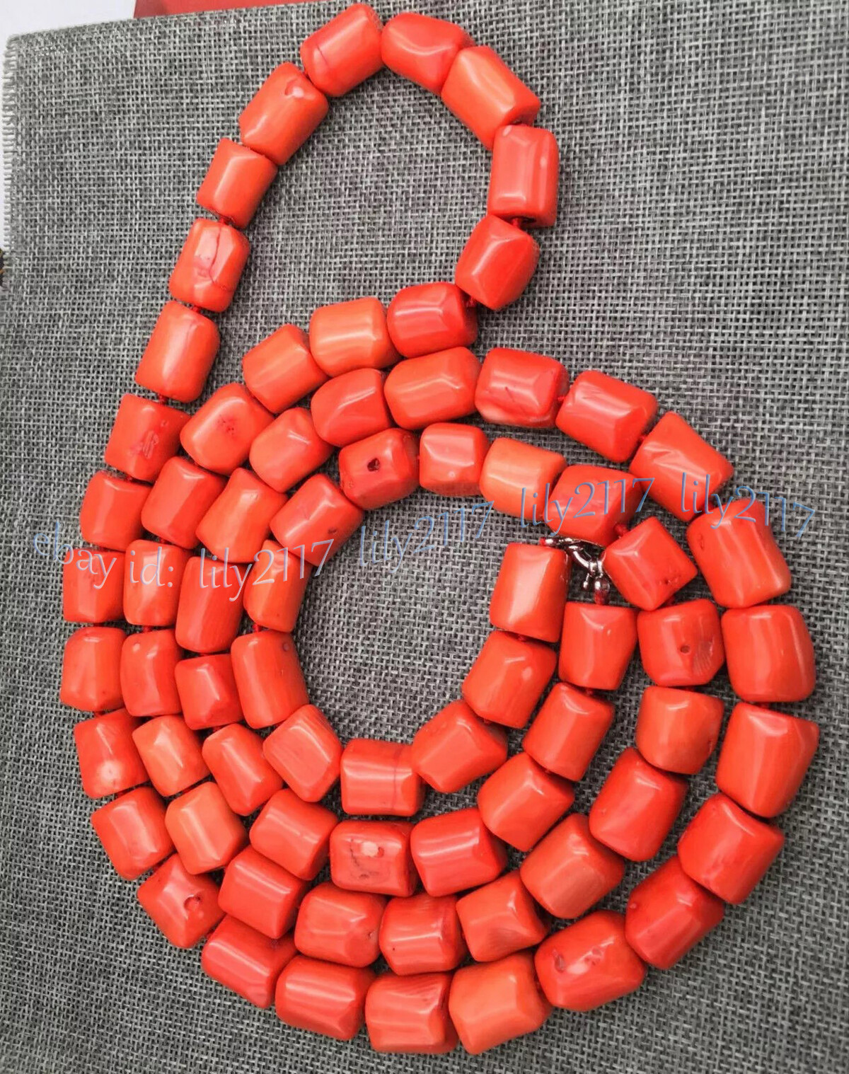 Natural Orange Coral 12-14mm Irregular Freeform Gemstone Beads Necklace 14-48”