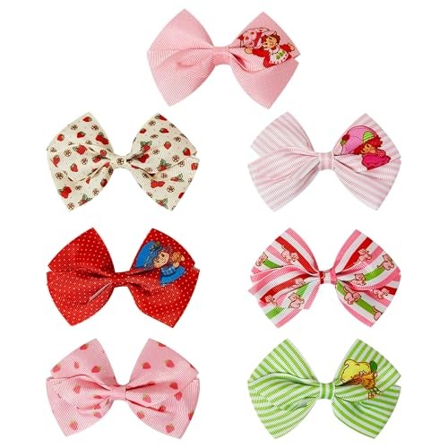 Strawberry Shortcake Alligator Hair Clips for Kids – 7-Pack Non-Slip 4-Inch
