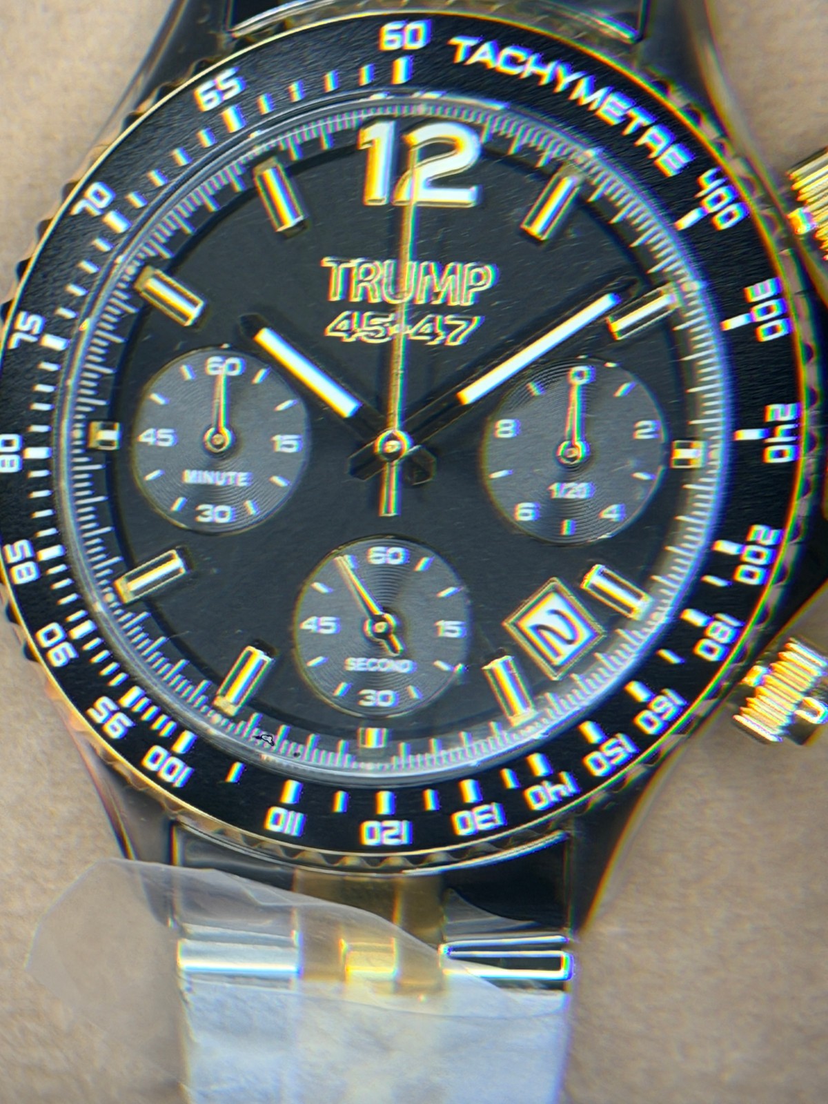 DONALD TRUMP 45 47 FIGHT CHRONOGRAPH Watch GOLD SILVER BLACK # /2000 FATHERS DAY