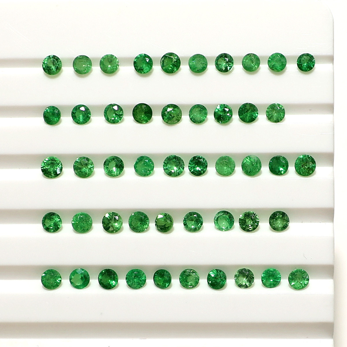 Parcel 24 PC Natural Tsavorite Hi-Grade 2.6mm-3.1mm Round Faceted Cut Gemstones