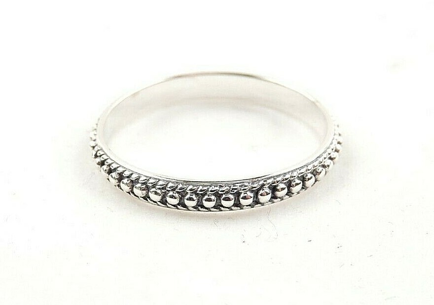 Sterling Silver Textured 3 mm Wide Band Ring – Free Gift Packaging