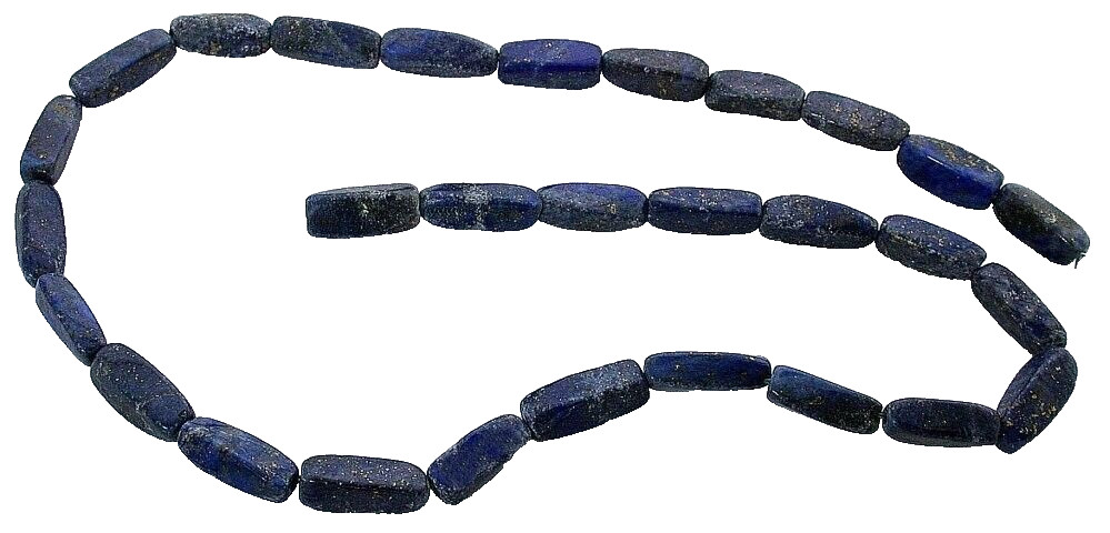 Primitive Rectangle 11 – 14mm x 3.5 – 4mm Lapis Afghanistan Beads 14″ Strand