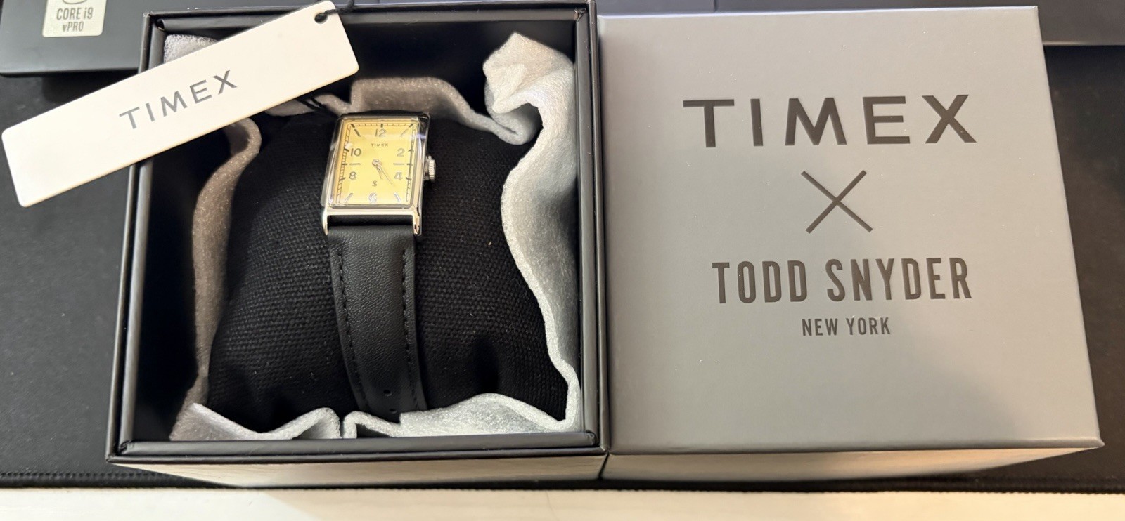 Timex x Todd Snyder 1976 Lexington Rectangle Quartz Cream Dial Black Leather