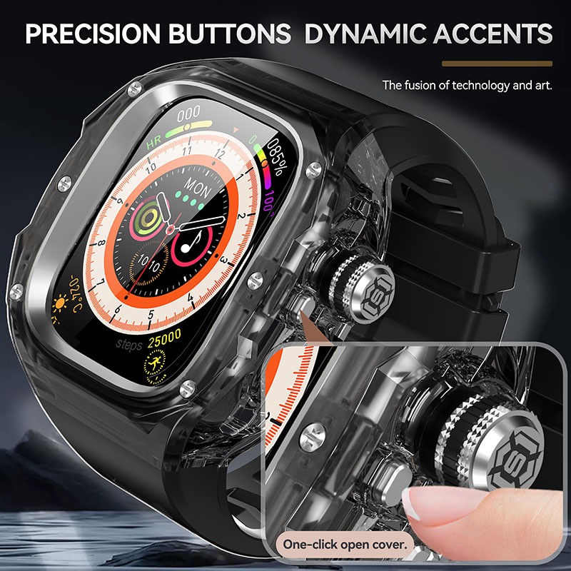 49MM Luxury Polycarbonate Steel Watch Band Strap For Apple Watch Ultra 1/2/3