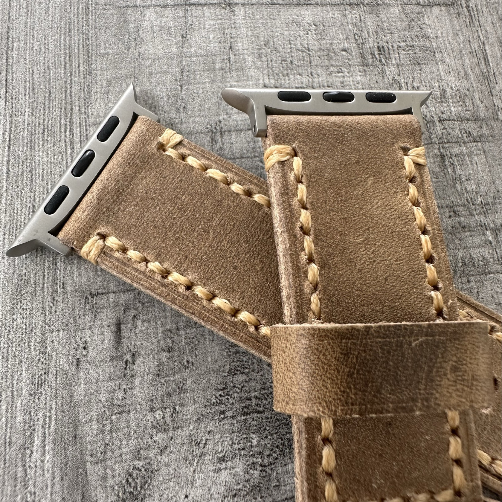 For Apple Watch Ultra 1 2 49mm 45/44mm Thick Distressed Brown Leather Watch Band