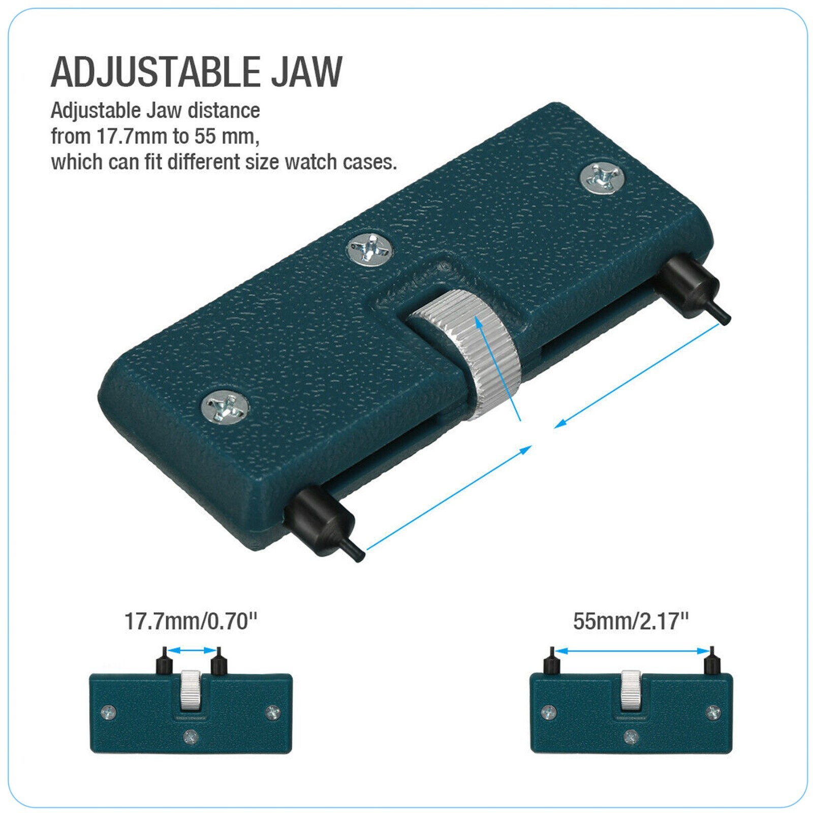 Adjustable Rectangle Watch Back Case Cover Opener Remover Wrench Repair Kit Tool