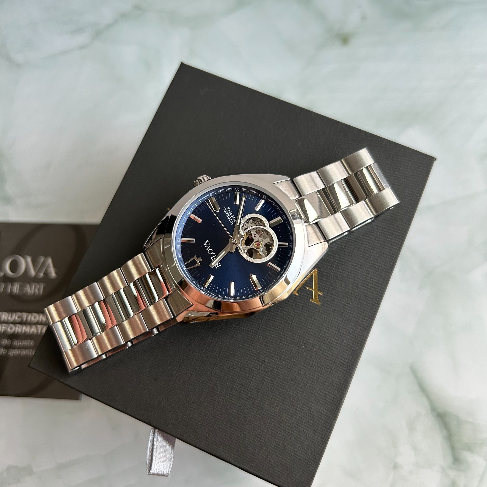 Bulova Surveyor Blue Dial Stainless Steel Strap Men’s 96A275 Automatic Watch