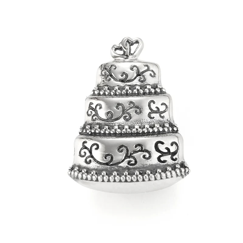 NEW Lori Bonn BONN BONS “LET THEM EAT CAKE” Sterling Silver Slider Charm