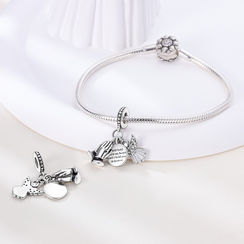 MULA European Faith Pendant DIY Charm CZ Fit Lady Bracelet 925 Sterling Silver