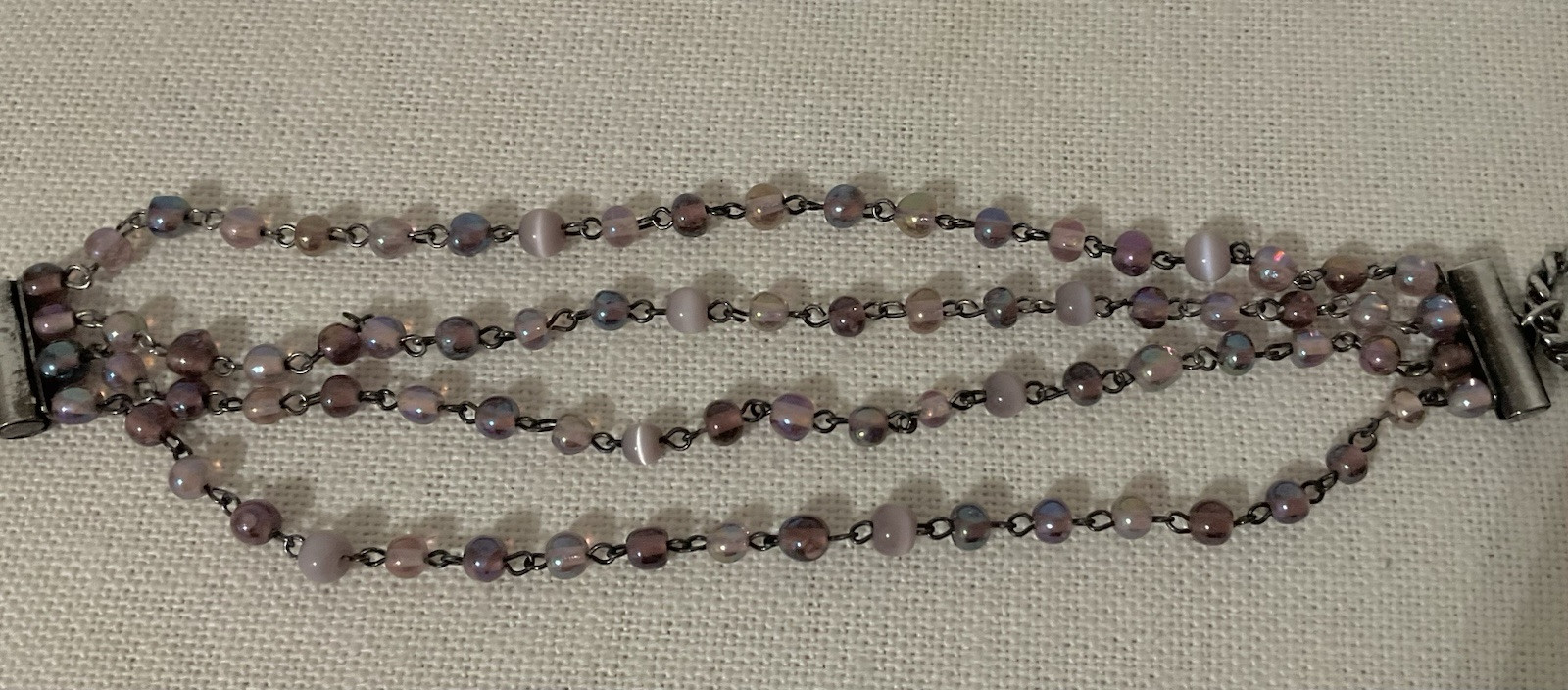 Unbranded 4 Strand Bracelet Mauve & Purple Multicolor 7″ Toggle Clasp