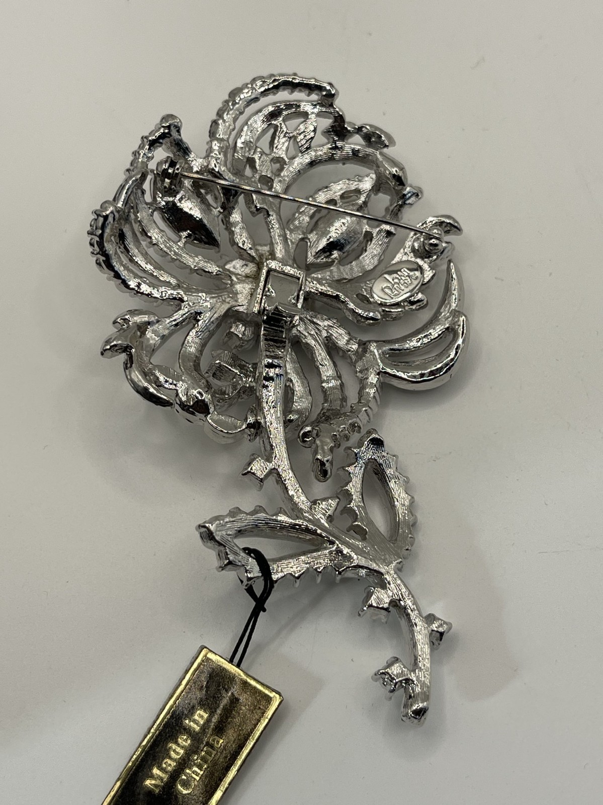 Joan Rivers Private Collection Crystal Flower Brooch Pin Removable Stem