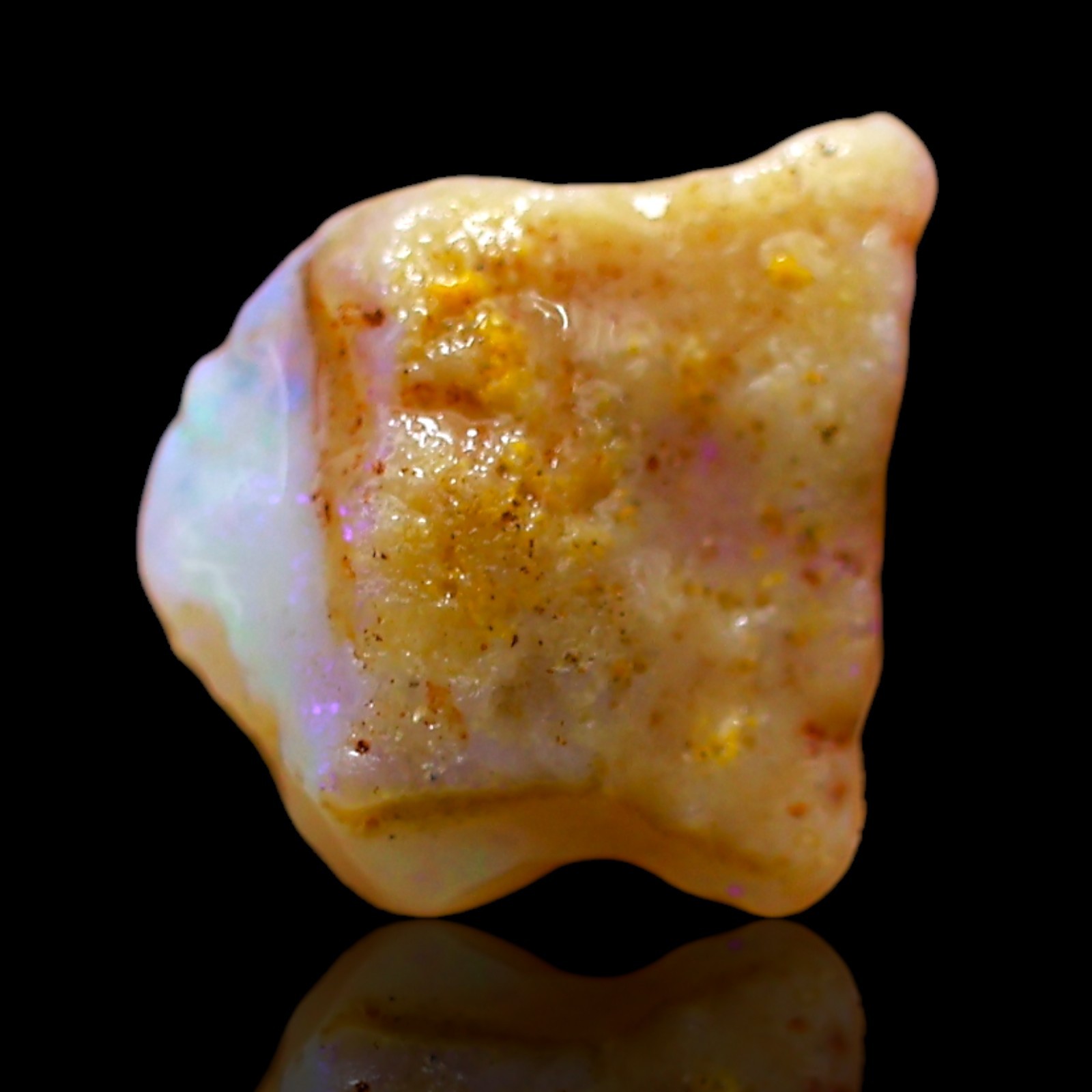 Natural Fire Opal Gemstone 2.00 Cts Loose Meditation Rough Australia 10x10x5 mm