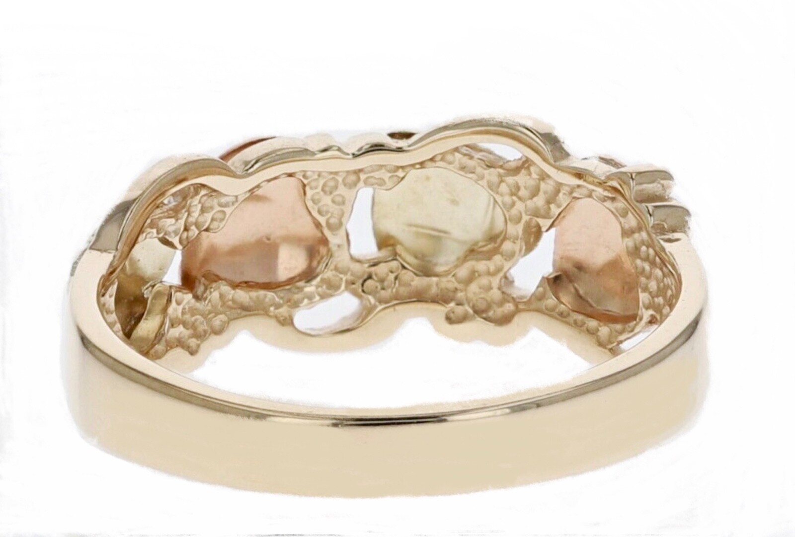 Black Hills Gold 10k Traditional Wide Band Leaves Ring Size 7