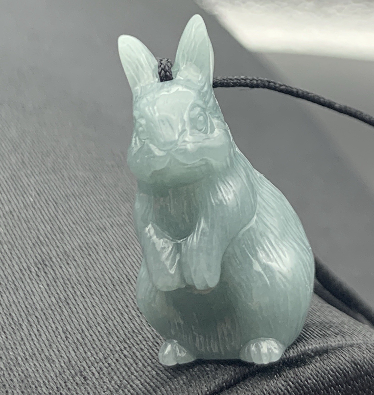 Video Certified Natural 100% A JADE JADEITE PENDANT Necklace Rabbit 420213 VS