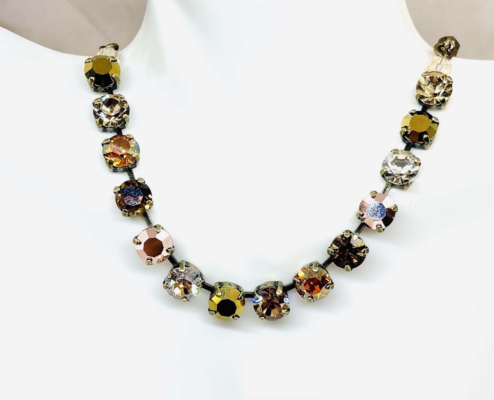 8mm Brass Plated Beaded Chili Pepper Orange Cup Chain Autumn Tennis Necklace