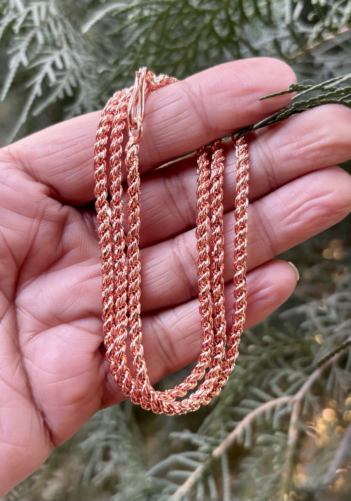 20 inch Pure Copper Thick Rope Chain Necklace, Healing Copper Jewelry, Spiritual