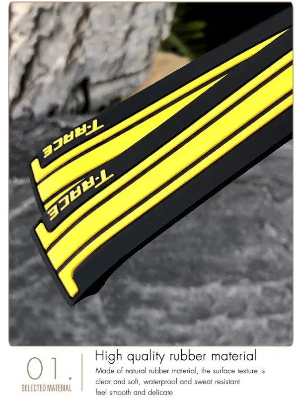 17 21mm Rubber Watchband Strap for Tissot T-RACE T048-417A Bracelet