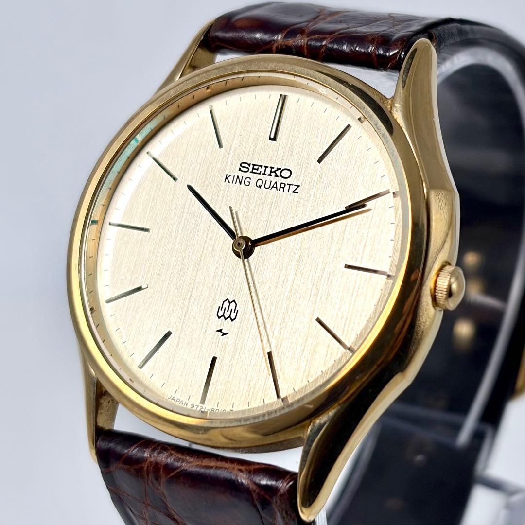 New Battery Operational SEIKO King Quartz 9721 8010 Wristwatch
