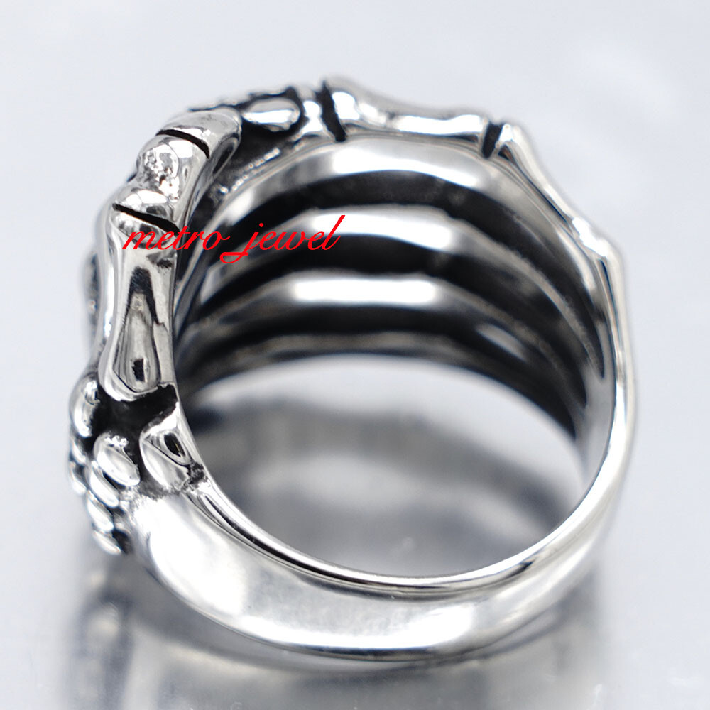 JXC Mens Biker Skull Skeleton Hand Finger Ring For Men Stainless Steel Size 7-15