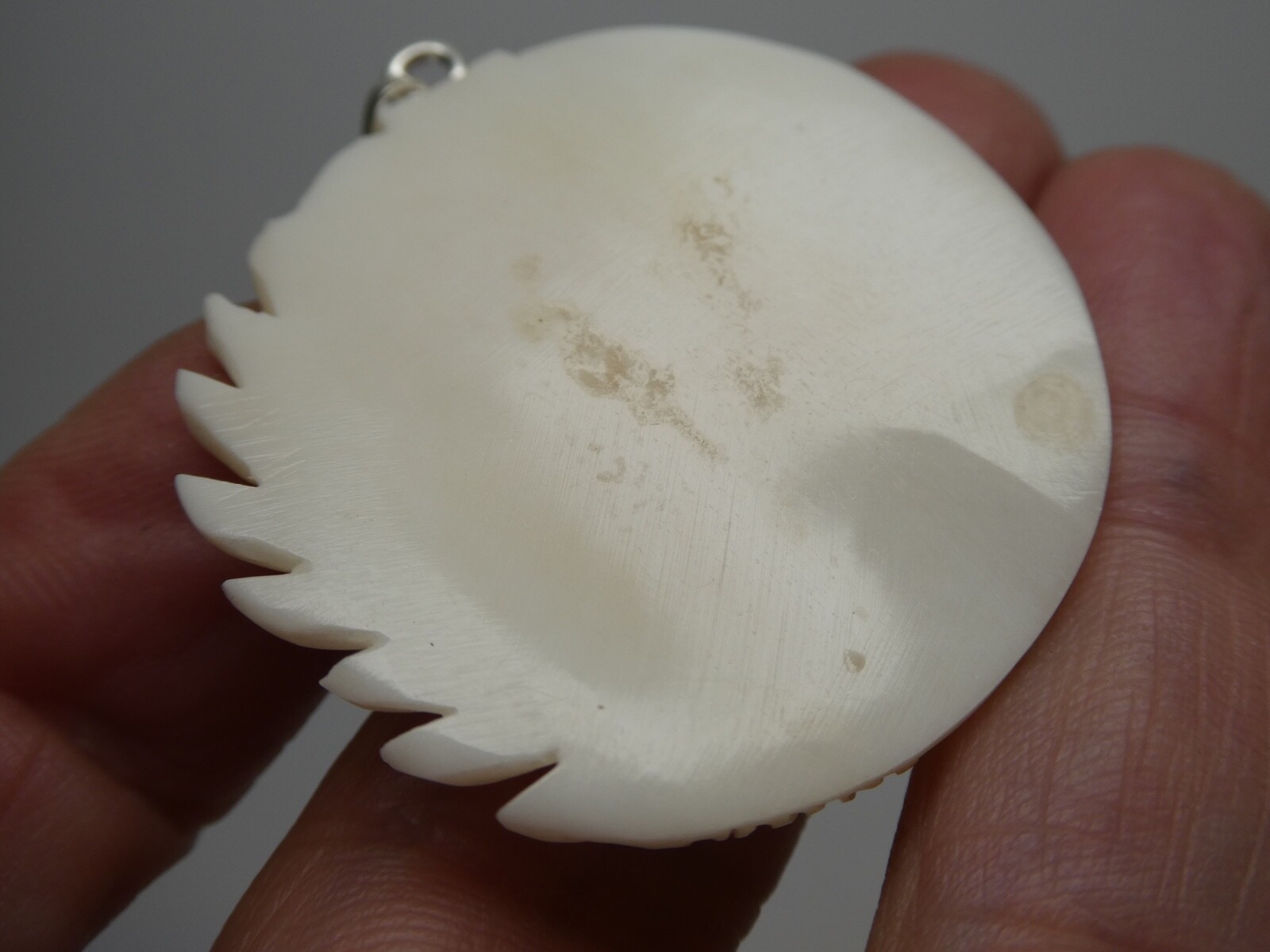 Moon Sun Stars Wolf Cat Lucky Totem Water Buffalo Bone 35mm Round Pendant Amulet