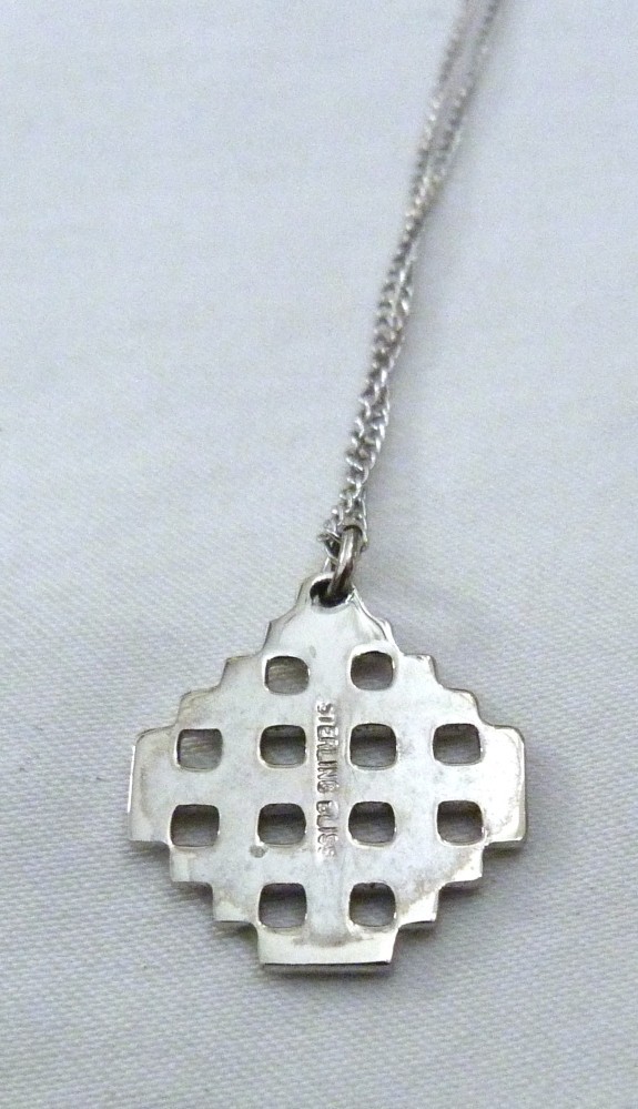 STERLING SILVER BLISS JERUSALEM FIVE FOLD CRUSADERS CROSS PENDANT CHAIN NECKLACE