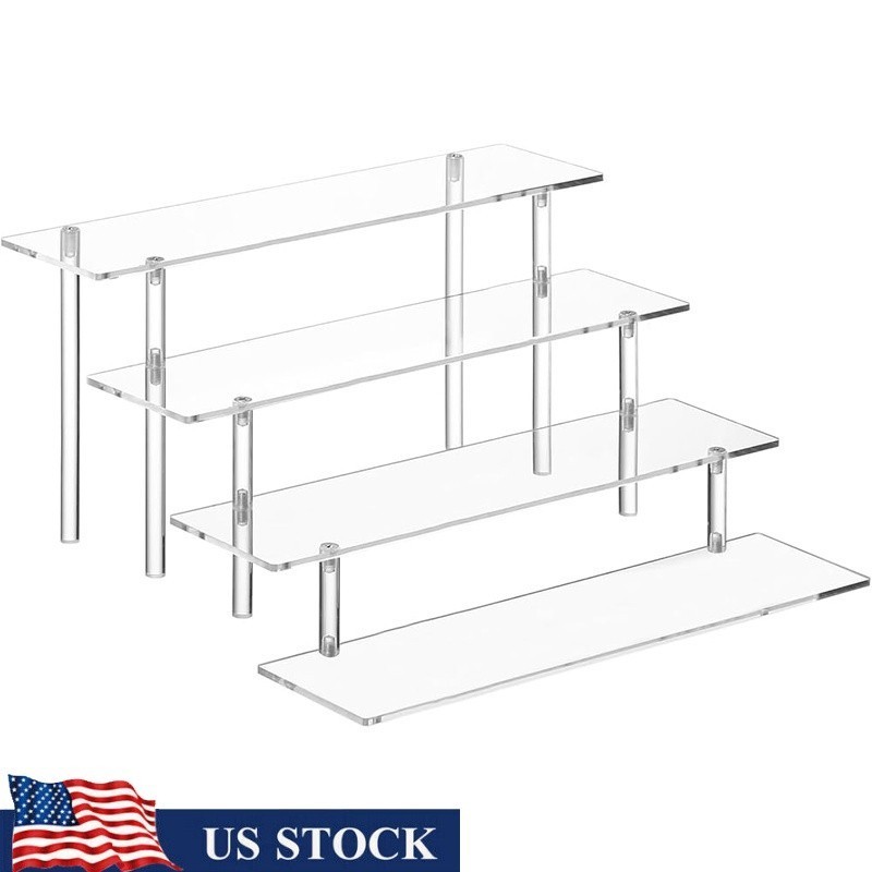 4 Tier Acrylic Perfume Organizer Stand Clear Display Risers Cologne Cosmetic