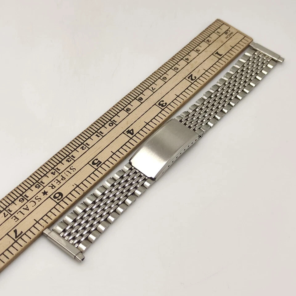 16 MM to 22 MM Beads of Rice Stainless Steel Watch Bracelet – Adjustable Endlink