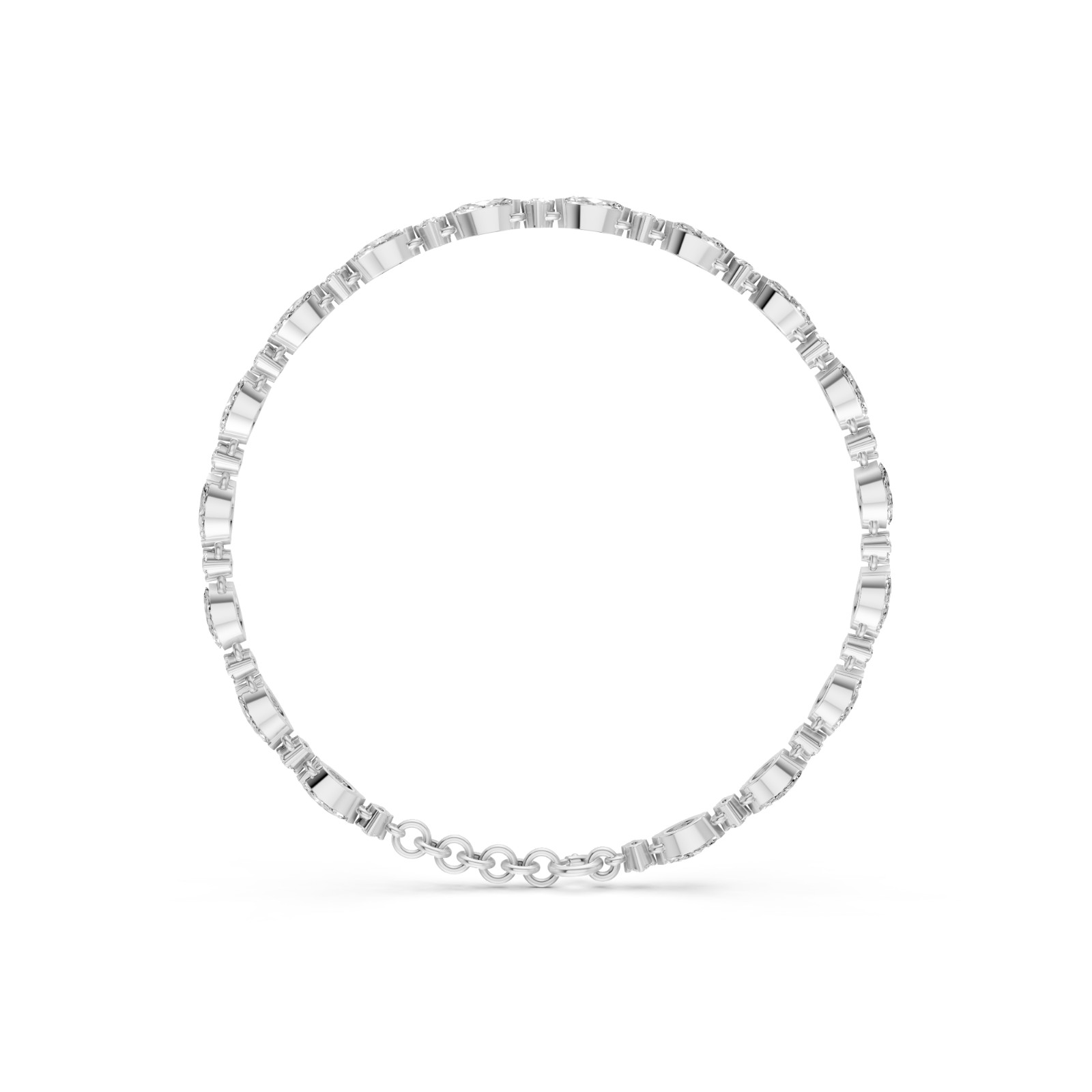 Station Chain Tennis Bracelet Marquise & Round Lab Grown Diamond