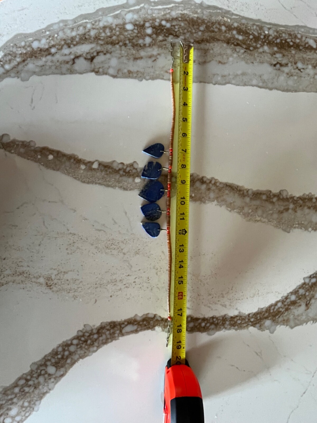 Vintage Mid 20th Century Lapis Leaf Necklace